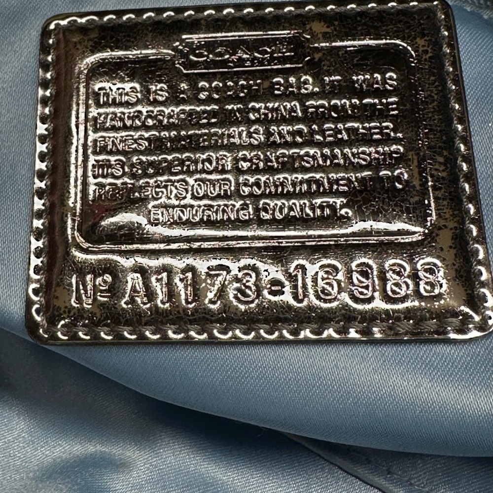 Coach 16988 Poppy Denim Blue and Silver Tote Shoulder Bag - Picture 11 of 16